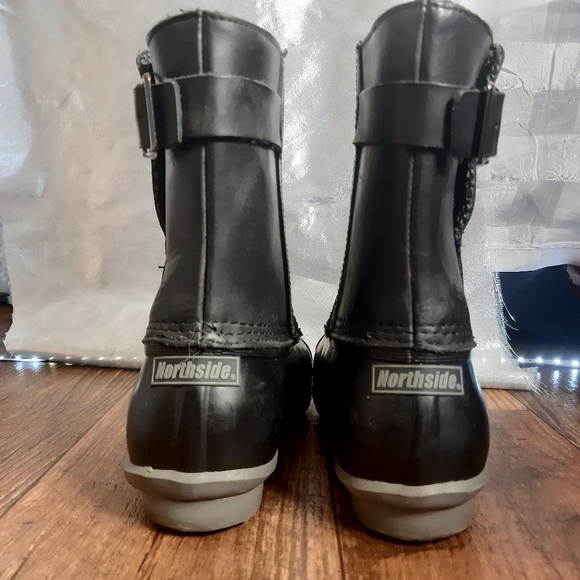 NORTHSIDE THINSULATE BLACK LEATHER BOOTS 200 GRAM c - Picture 5 of 9